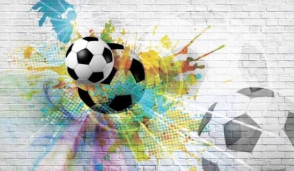 Фотошпалери М'яч на цегляній стіні