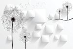 Фотошпалери Кульбаби та 3D квадрати