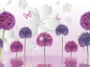 Фотошпалери Фіолетові кульбаби 3D