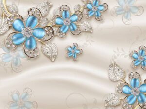 Фотошпалери Блакитні квіти 3D