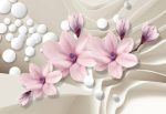 Фотошпалери 3D рожеві магнолії