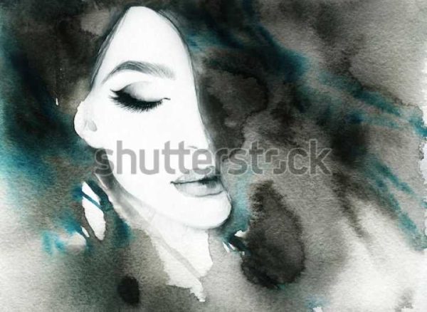 Фотошпалери Портрет акварель-7