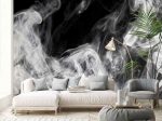 Фотошпалери Біла димка на чорному фоні