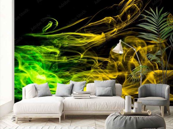 Фотошпалери Жовто-зелена димка