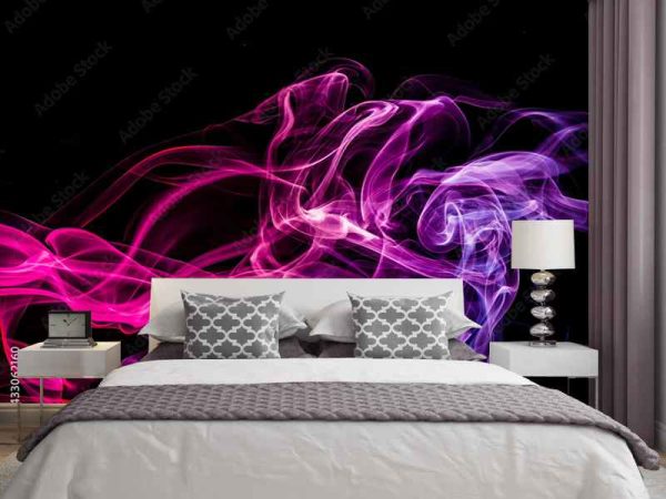 Фотошпалери Кольорова димка на чорному фоні