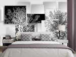 3D Фотошпалери Чорні і білі дерева