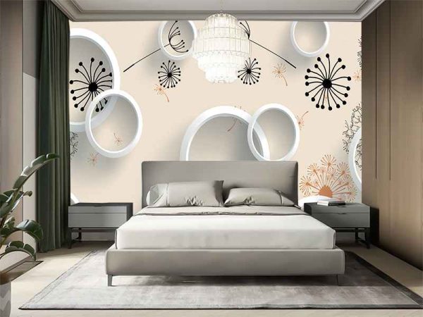 Фотошпалери 3D Кільця та кульбаби