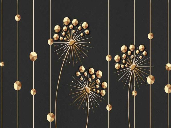 Фотошпалери Золоті абстрактні кульбаби