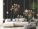 Фотошпалери Золоті абстрактні кульбаби