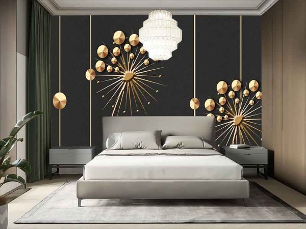 Фотошпалери Золоті абстрактні кульбаби