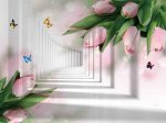 3D Фотошпалери Тунель з тюльпанами