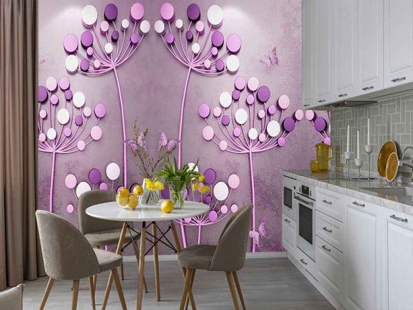 Фотошпалери Пурпурні абстрактні Кульбаби