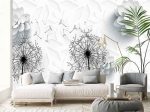3D Фотошпалери Кульбаби на білому фоні