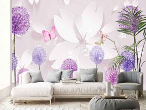 Фотошпалери сиреневі Кульбабки