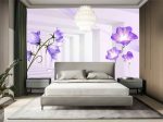 3D Фотошпалери Фіолетові квіти в тонелі