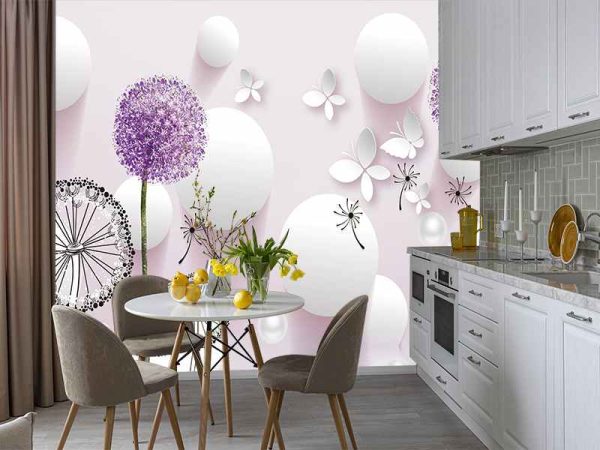 Фотошпалери Кульбаби та 3D шари