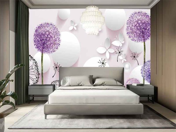 Фотошпалери Кульбаби та 3D шари