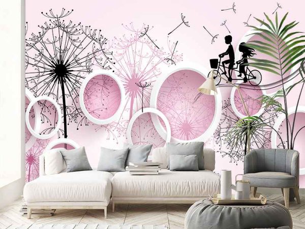 Фотошпалери 3D Кільця та Кульбаби