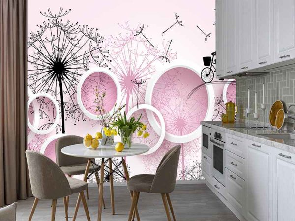 Фотошпалери 3D Кільця та Кульбаби