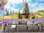 Фотошпалери Млин біля лавандового поля