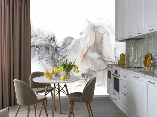 Фотошпалери Мармурна абстракція Біло-сірий градієнт