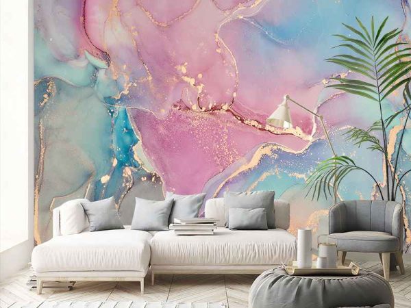 Фотошпалери Рожевий з Голубим Флюїд