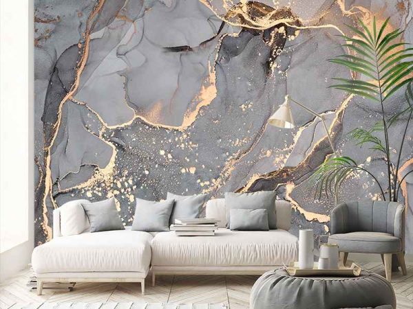 Фотошпалери Сірий Флюїд