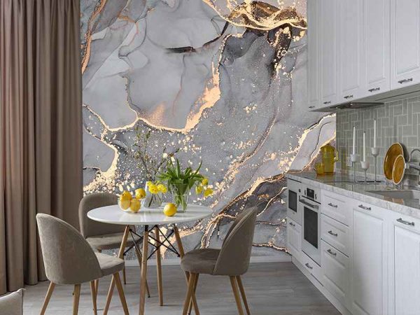 Фотошпалери Сірий Флюїд