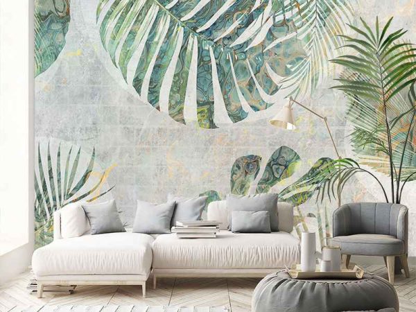 Фотошпалери Тропічне листя гранж