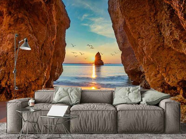 Фотошпалери Схід сонця на скелястому узбережжі