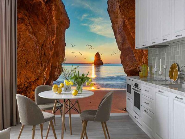 Фотошпалери Схід сонця на скелястому узбережжі