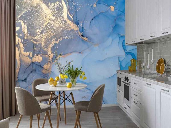 Фотошпалери Голубий Флюїд, Фотошпалери флюїд, Фотошпалери голубий, Фотошпалери абстракція Фотошпалери Голубий Флюїд