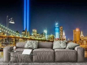 Фотошпалери Бруклінський міст та світлова інсталяція