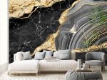 Фотошпалери Сірий і золотий мармур