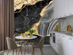 Фотошпалери Сірий і золотий мармур