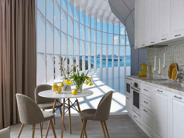 3D Фотошпалери Коридор з видом на море