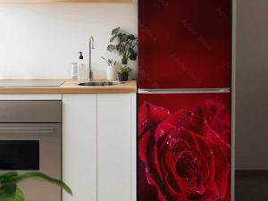 Наліпка на холодильник Червона троянда