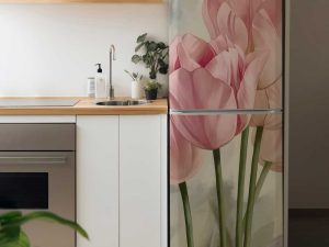 Наліпка на холодильник Рожеві Тюльпани