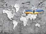 Фотошпалери Мапа світу російський корабль ... з літаками