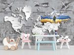 Фотошпалери Мапа світу російський корабль ... з літаками