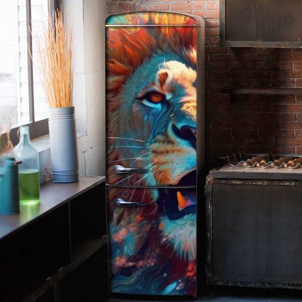Наліпка на холодильник Акварельний Рев Лева