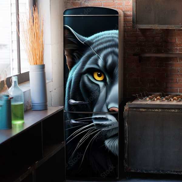 Наліпка на холодильник Чорна пантера