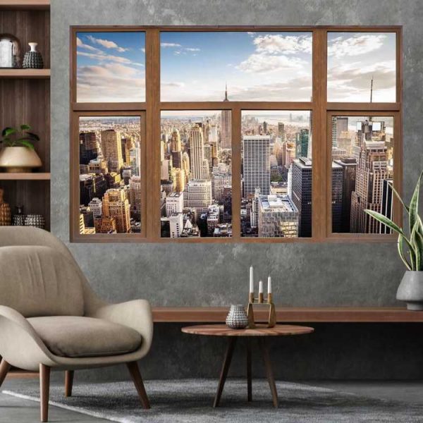 Наліпка інтер'єрна Вікно. Вид на Нью-Йорк