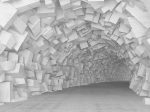 Фотошпалери 3D Сірий Тунель квадрати