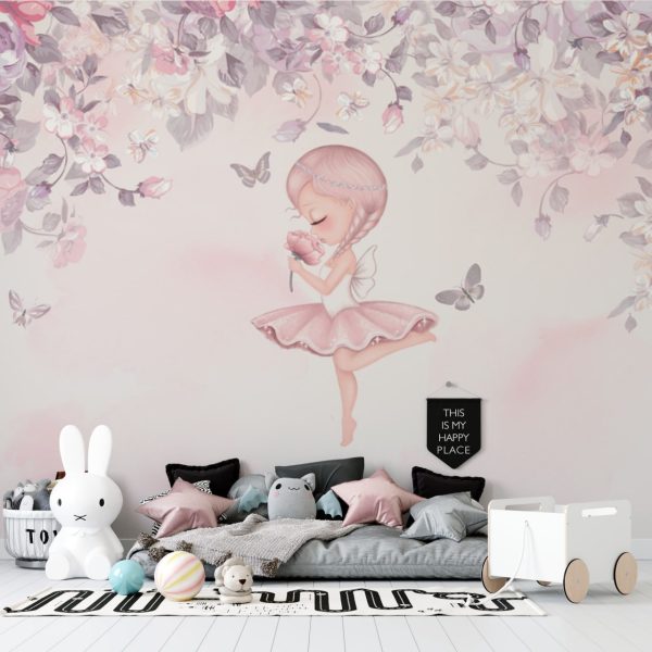 Фотошпалери в дитячу Балерина та Квіти