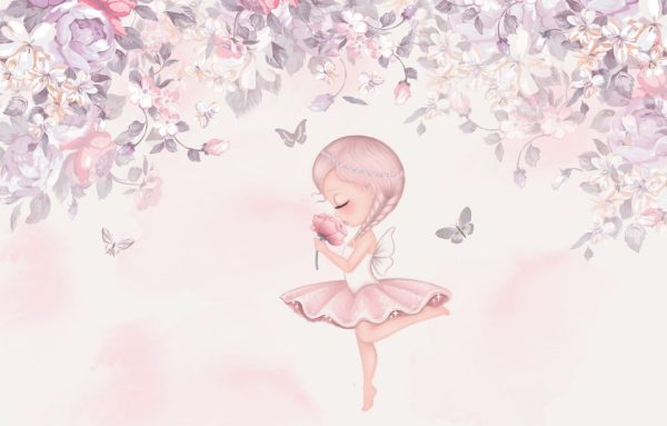 Фотошпалери в дитячу Балерина та Квіти