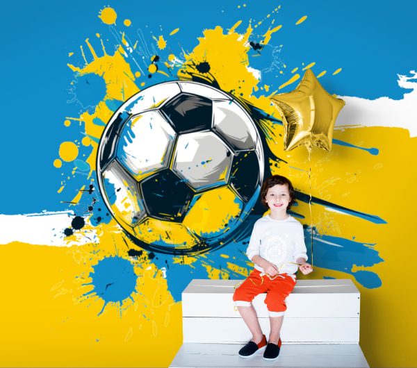 Фотошпалери 3D М'яч Жовто-Блакитні