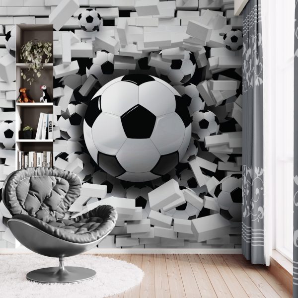 Фотошпалери 3D М'ячі в Цеглі