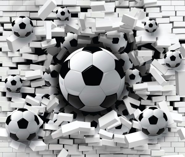 Фотошпалери 3D М'ячі в Цеглі