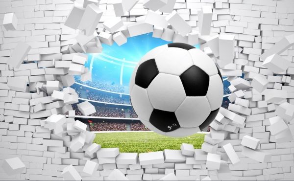 Фотошпалери 3D М'яч в Стіні